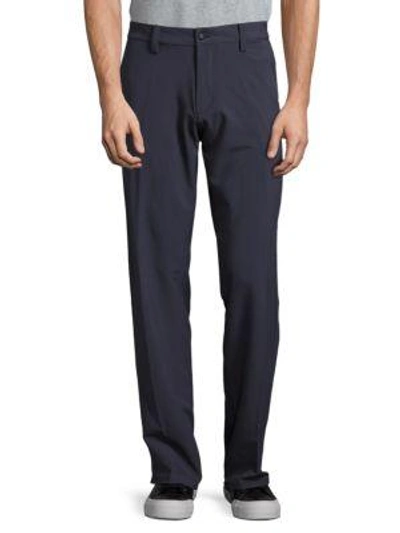 Shop Saks Fifth Avenue Solid Flat Front Pants In Ink