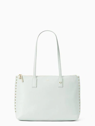 Shop Kate Spade On Purpose Studded Leather Tote In Misty Mint