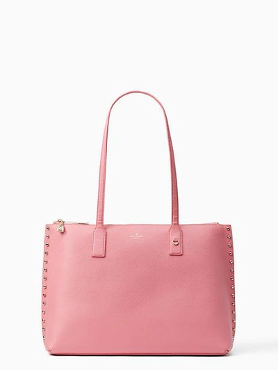 Shop Kate Spade On Purpose Studded Leather Tote In Pink Sunset