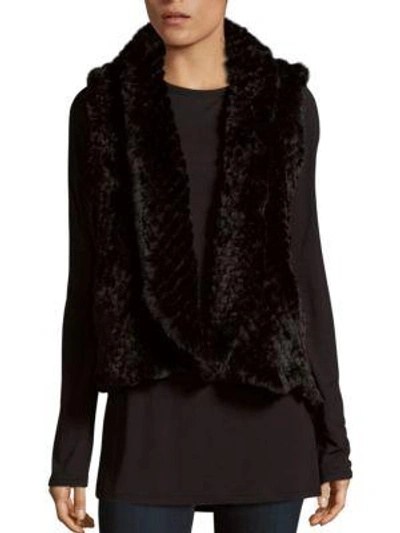 Shop Love Token Alicia Faux Fur Vest In Black