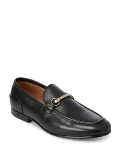 Shop Saks Fifth Avenue Firenze Leather Loafers In Black