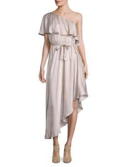 Shop Zimmermann One-shoulder Silk Dress In Lavendar