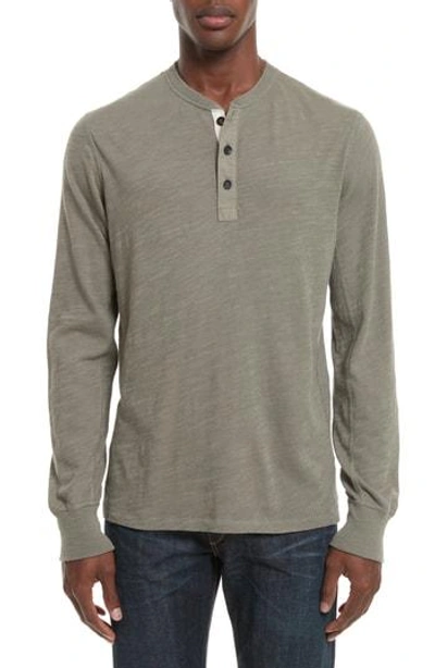 Shop Rag & Bone Standard Issue Slub Cotton Henley In Sage