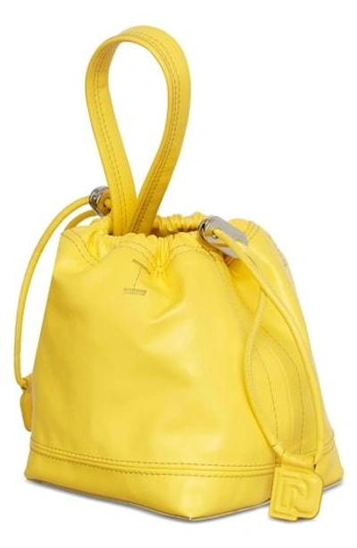 Shop Paco Rabanne Mini Pouch Faux Leather Tote - Yellow In Sunflower