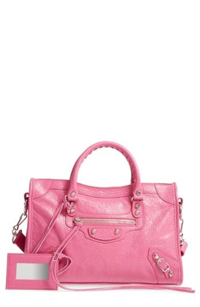 Shop Balenciaga Small Classic City Leather Tote - Pink In Rose Flamingo