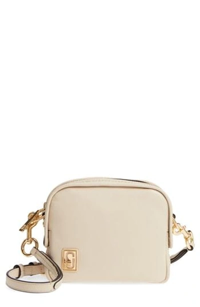 Shop Marc Jacobs The Mini Squeeze Leather Crossbody Bag - White In Cloud White