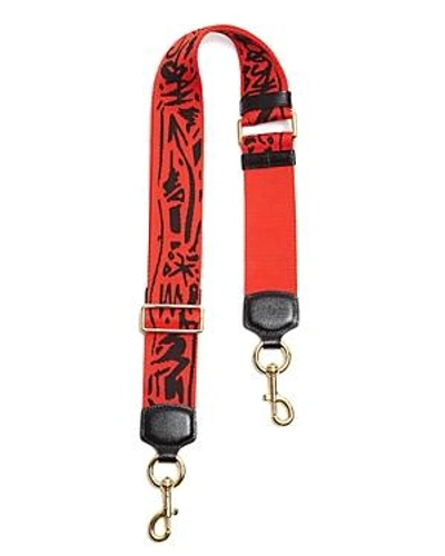 Shop Marc Jacobs Graffiti Webbing Strap In Red Multi/gold