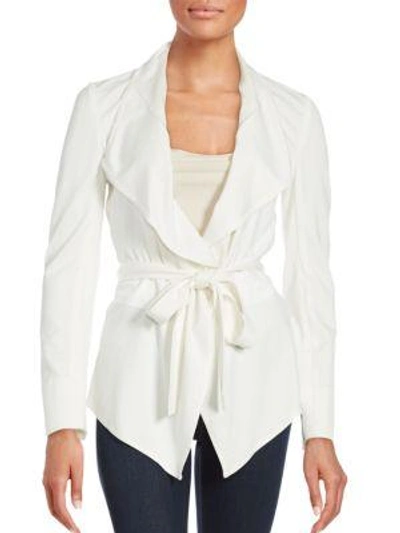 Shop Magaschoni Tie-up Belt Solid Jacket In White