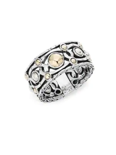 Shop John Hardy Palu Sterling Silver Band Ring In Silver - Gold