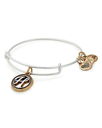 Shop Alex And Ani Initial Two-tone Expandable Bracelet In Silver/h