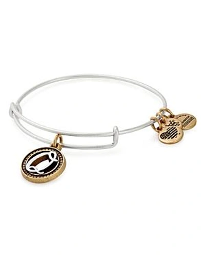 Shop Alex And Ani Initial Two-tone Expandable Bracelet In Silver/q