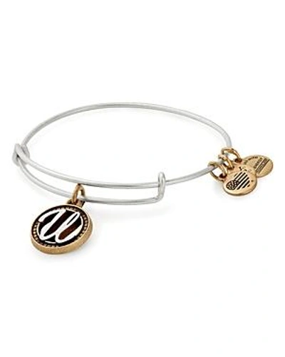 Shop Alex And Ani Initial Two-tone Expandable Bracelet In Silver/u