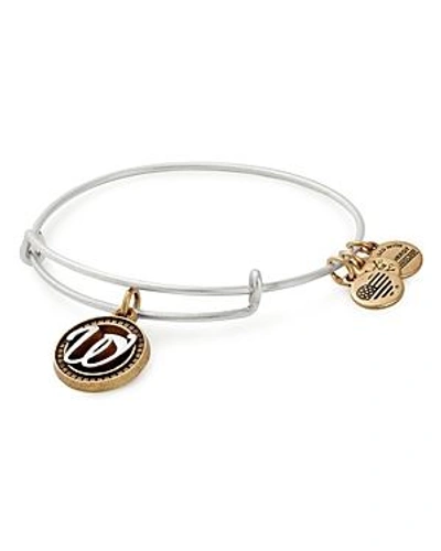 Shop Alex And Ani Initial Two-tone Expandable Bracelet In Silver/w