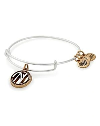 Shop Alex And Ani Initial Two-tone Expandable Bracelet In Silver/n