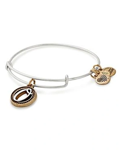 Shop Alex And Ani Initial Two-tone Expandable Bracelet In Silver/o