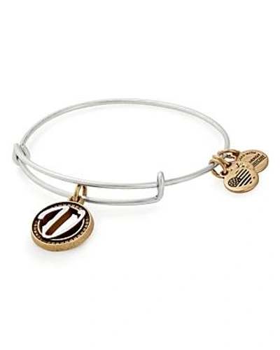 Shop Alex And Ani Initial Two-tone Expandable Bracelet In Silver/v