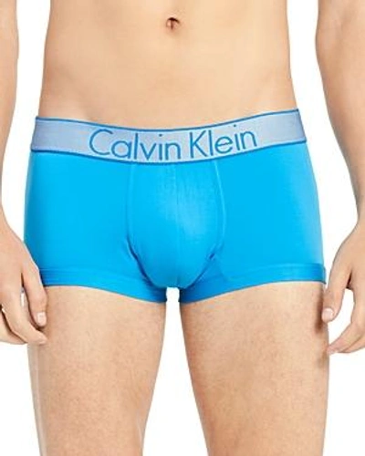 Shop Calvin Klein Customized Stretch Low-rise Trunks In Summer Blue