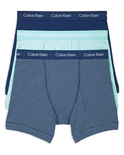 Shop Calvin Klein Cotton Stretch Boxer Briefs, Pack Of 3 In Blue Multi