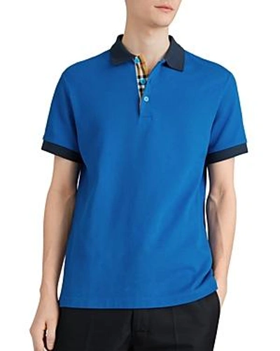 Shop Burberry Hartford Regular Fit Polo Shirt In Cerulean Blue