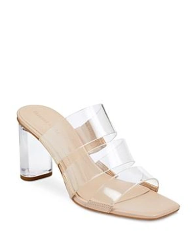 Shop Kendall + Kylie Kendall And Kylie Women's Leila2 Lucite Block Heel Sandals In Clear
