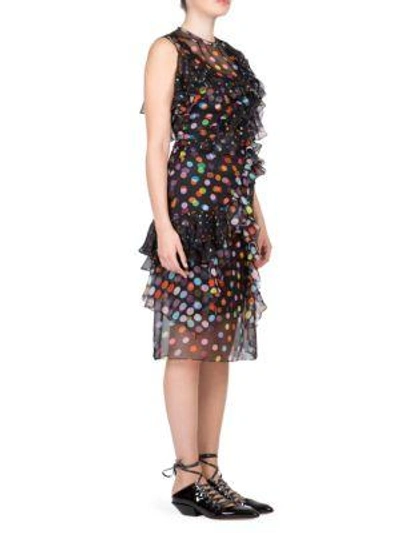 Shop Givenchy Marg Dot Print Silk Dress In Multi