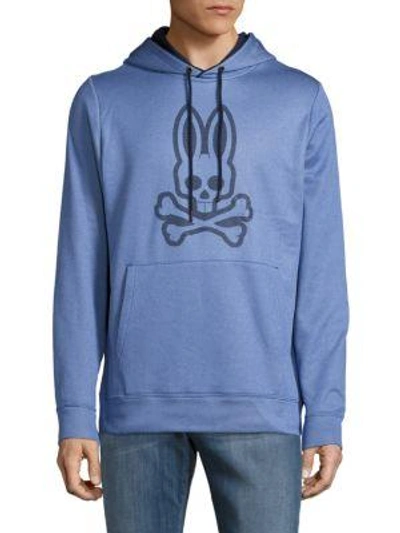 Shop Psycho Bunny Thermo Active Logo Hoodie In Lake