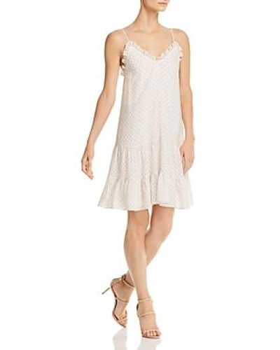 Shop Rebecca Taylor Ruffled Ikat Dot Dress In Vanilla Combo