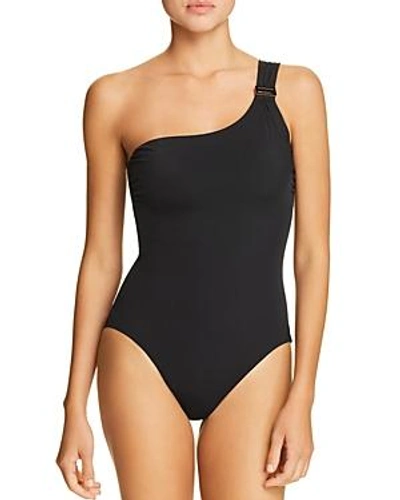 Shop Amoressa Eclipse Gemini One-shoulder One Piece Swimsuit In Black