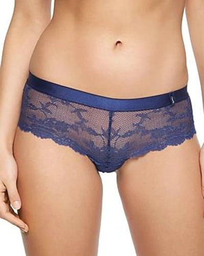 Shop Chantelle Everyday Lace Hipster In Indigo Blue