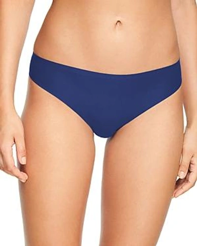 Shop Chantelle Soft Stretch One-size Seamless Thong In Indigo Blue