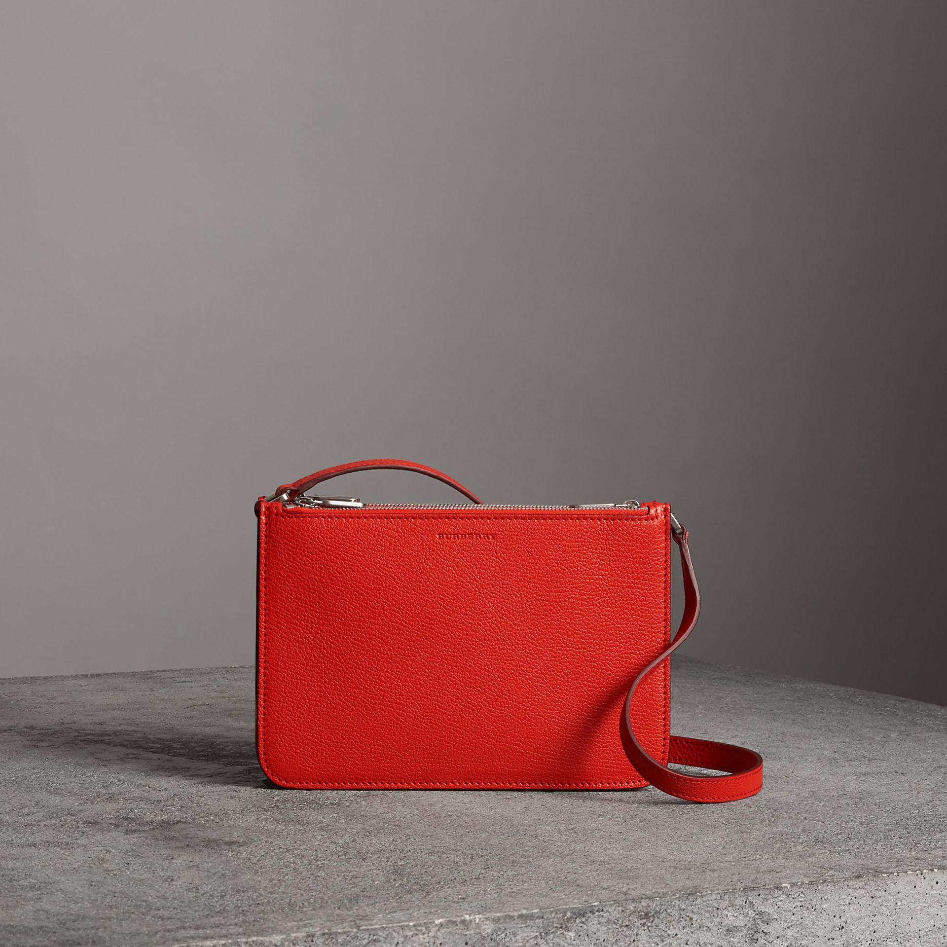 burberry triple zip grainy leather crossbody bag