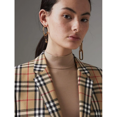 Shop Burberry Vintage Check Wool Tailored Jacket In Antique Yellow