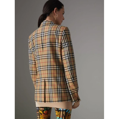 Shop Burberry Vintage Check Wool Tailored Jacket In Antique Yellow