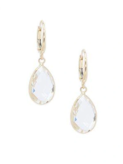 Shop Saks Fifth Avenue Clear Quartz Teardrop Dangle & Drop Earrings In Gold