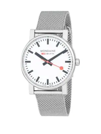 Shop Mondaine Stainless Steel Bracelet Watch In Silver
