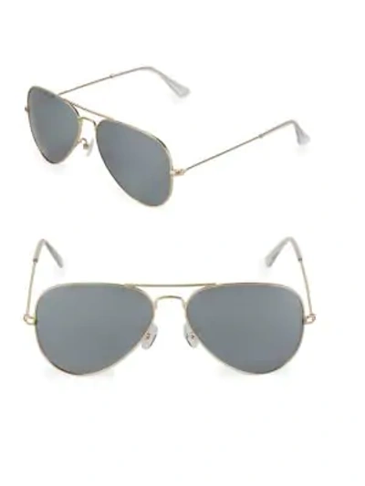 Shop Aqs Tinted 58mm Aviator Sunglasses In Gold