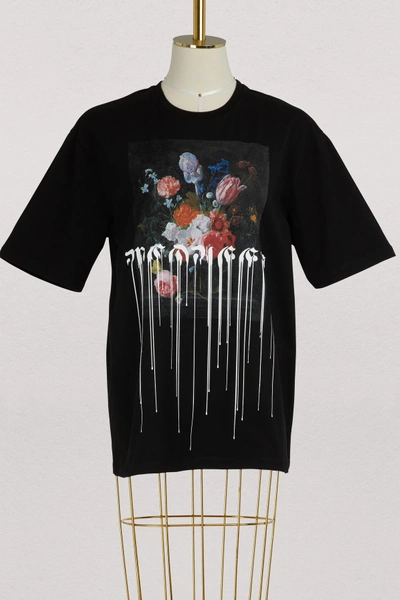 Shop Alexander Mcqueen Paint Drip Over T-shirt In 0901 - Black
