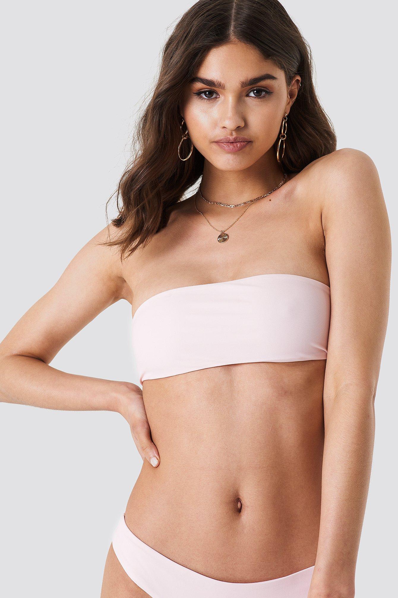 light pink bandeau bikini