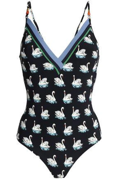 Shop Stella Mccartney Woman Printed Swimsuit Black