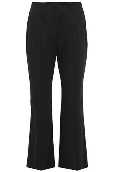 Shop Sonia Rykiel Woman Cotton-twill Flared Pants Black