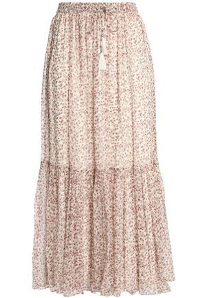 Shop Zimmermann Woman Cavalier Floral-print Silk-georgette Midi Skirt Beige