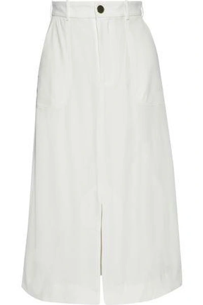 Shop Zimmermann Woman Lavish Crepe Midi Skirt Ivory