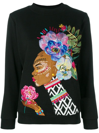 Shop Katya Dobryakova Flowers Embroidered Sweatshirt