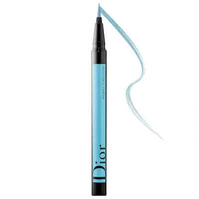 Shop Dior Show On Stage Liquid Eyeliner 351 Pearly Turquoise .01 oz/ 0.55 ml