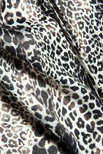 Tart Collections Georgia Lace-up Leopard-print Satin Blouse In White