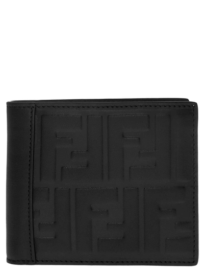 Shop Fendi Logo Embossed Bi-fold Wallet
