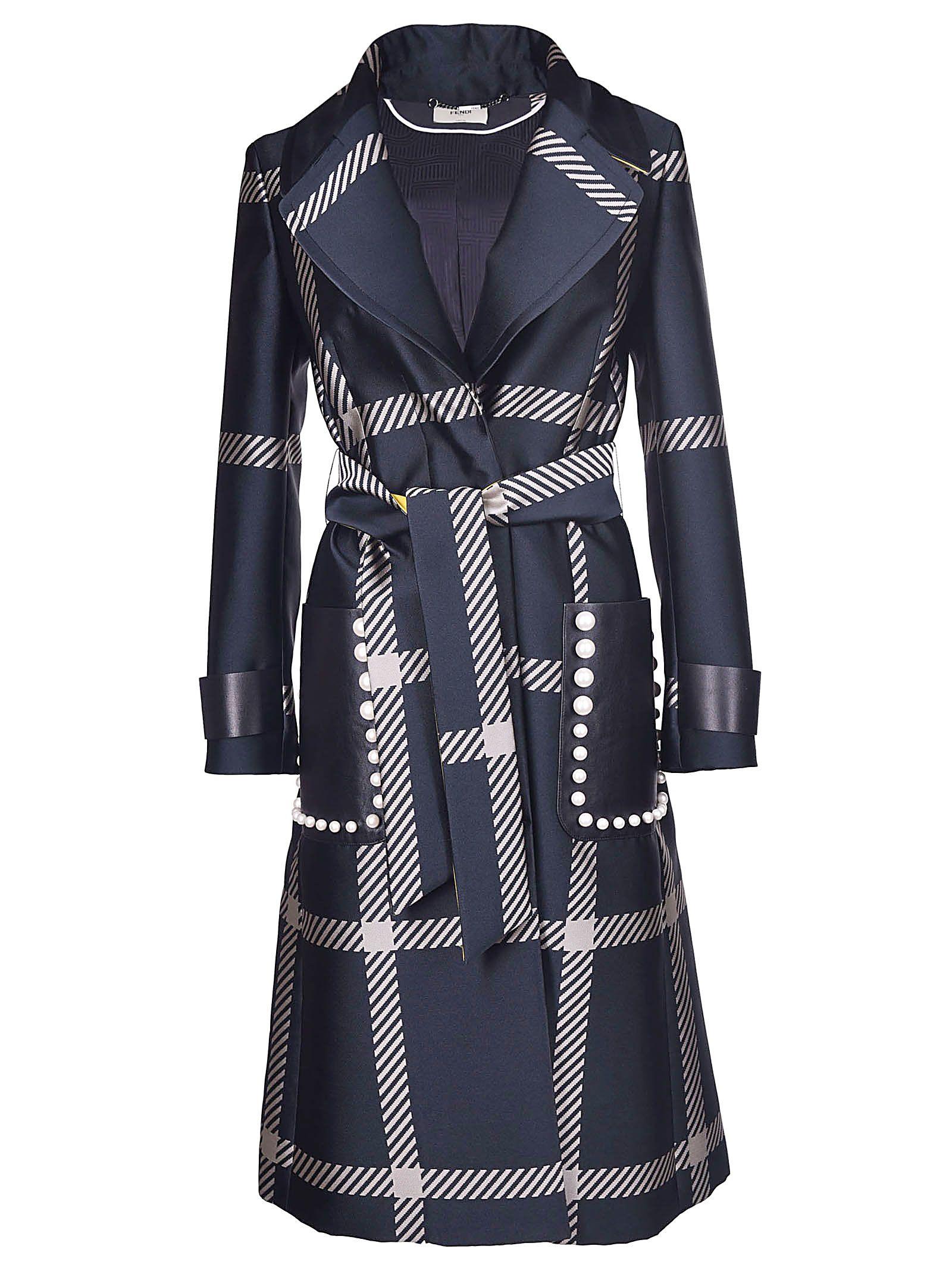 Fendi Plaid Belted Coat | ModeSens