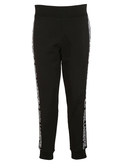Shop Karl Lagerfeld Logo Taped Track Pants In Black