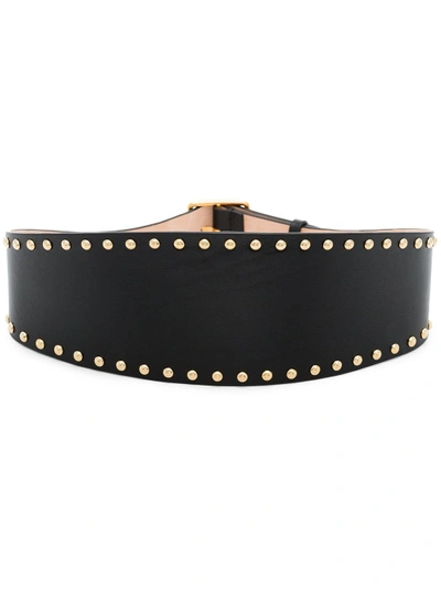 Shop Alexander Mcqueen Black Studded Leather Belt