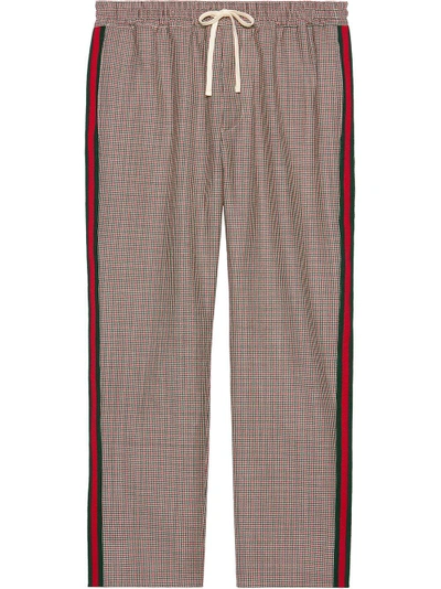 Shop Gucci Houndstooth Wool Mohair Pant